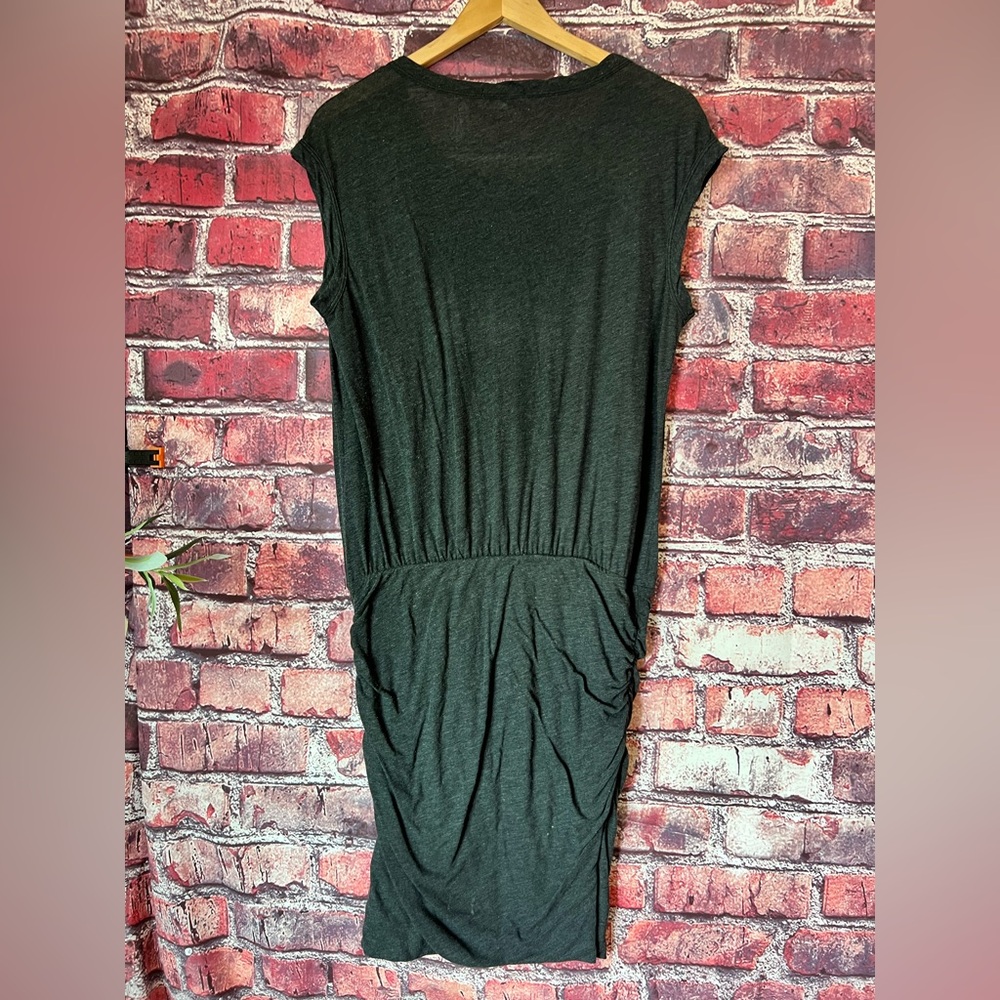 James Perse Charcoal Ruched Blouson Sleeveless Dress - Picture 3 of 5